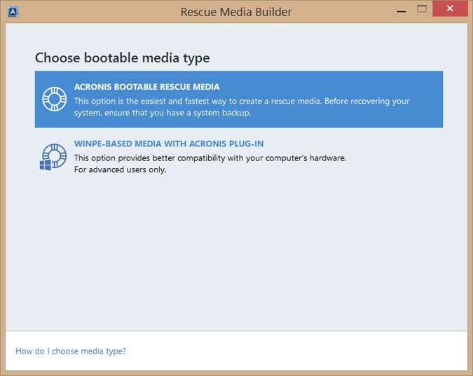 acronis true image bootable media builder